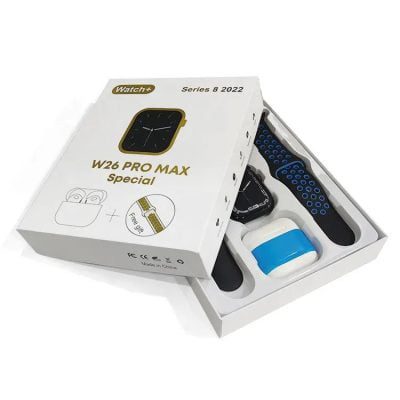 ساعت هوشمند W26 pro max به همراه دوبند و ایرپاد