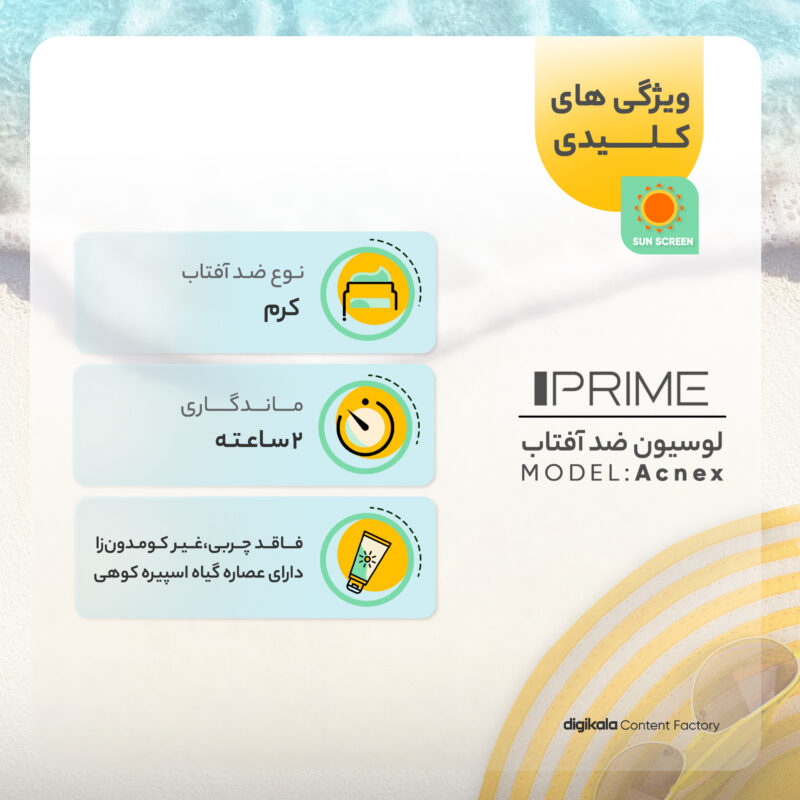 کرم ضدآفتاب رنگی پرایم مدل Acnex SPF60، مناسب پوست‌های چرب، حجم 40 میلی‌لیتر