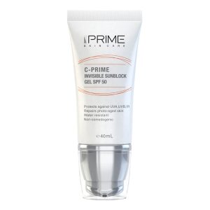 ژل ضدآفتاب بی‌رنگ پرایم SPF50 مدل C-Prime مناسب برای انواع پوست، حجم 40 میلی‌لیتر
