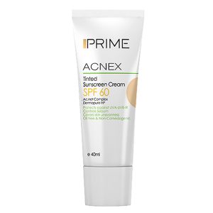 کرم ضدآفتاب رنگی پرایم مدل Acnex SPF60، مناسب پوست‌های چرب، حجم 40 میلی‌لیتر